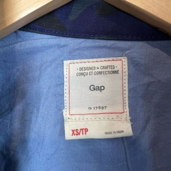 Brand New Gap Women’s XS Blue Printed Camo Utility Jacket Full Zip Pockets Hunt - Picture 9 of 12